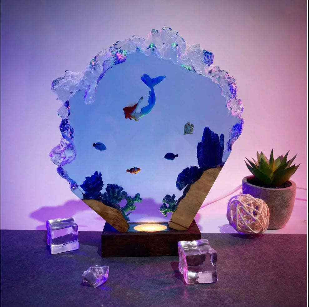 The little mermaid Resin Lamp