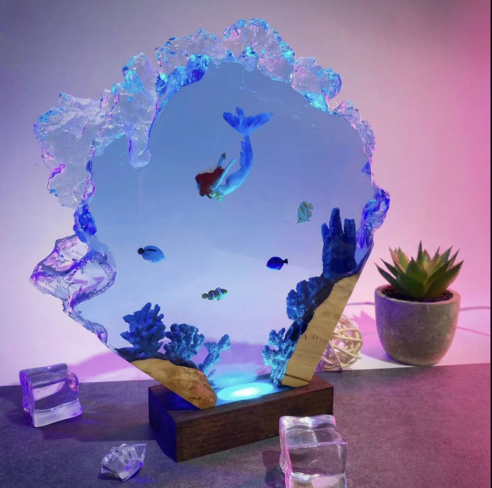 The little mermaid Resin Lamp