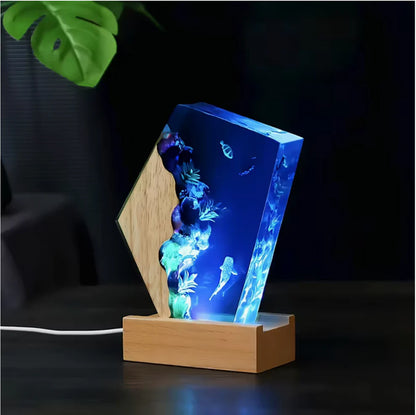 Turtle, Whale & Jellyfish Resin Lamp