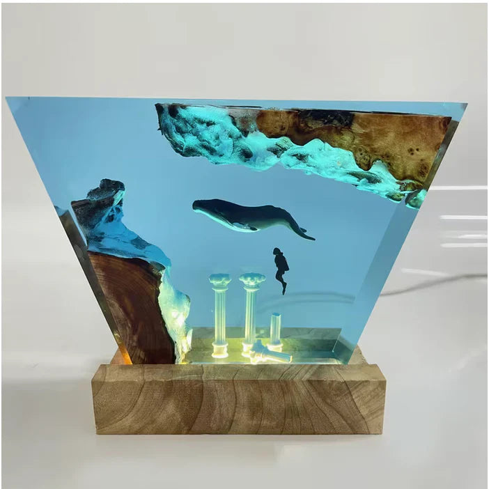 Whale Resin Lamp