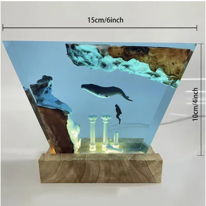 Whale Resin Lamp
